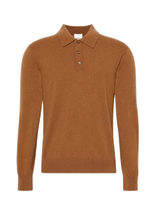 Calvin Klein - Ls Classic Cashmere Polo 12Gg - Polo marškinėliai ilgomis rankovėmis - Ruda