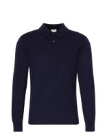 Calvin Klein - Ls 100% Merino Polo 14Gg - Marškinėliai ilgomis rankovėmis - Tamsiai mėlyna