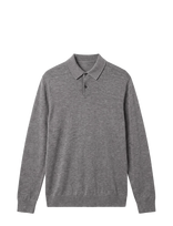 Calvin Klein - Ls 100% Merino Polo 14Gg - Marškinėliai ilgomis rankovėmis - Pilka