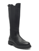 Tommy Hilfiger - Th Lthr Cleated Long Boot - Ilgaauliai batai - Juoda