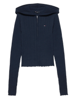 Tommy Jeans - Tjw Essential Zipper Hood Cardi - Džemperis - Tamsiai mėlyna