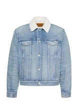 Calvin Klein Jeans - 90S Sherpa Trucker Tinted Thundr - Džinsinis švarkas be pamušalo - Mėlyna