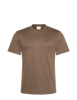 Calvin Klein - Ss Supima Chest Emb Crewneck Tee - Marškinėliai trumpomis rankovėmis - Ruda