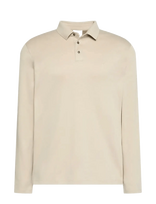 Calvin Klein - Ls Supima Cotton Solid Polo - Marškinėliai ilgomis rankovėmis - Smėlio