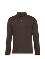 Calvin Klein - Ls Supima Cotton Solid Polo - Marškinėliai ilgomis rankovėmis - Chaki spalva