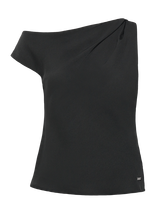 Calvin Klein - Crepe One Shoulder Top - Marškinėliai be rankovių - Juoda