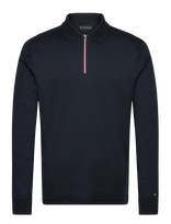 Tommy Hilfiger - Ls Zip Interlock Reg Polo - Marškinėliai ilgomis rankovėmis - Tamsiai mėlyna