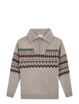 Maison Labiche - Privat Jacquard - Megztinis su užtrauktuku - Smėlio