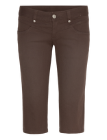 Monki - Ultra Low Rise Capri Trousers - Kapri kelnės - Ruda