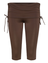 Monki - Ruched Low Rise Capri Leggings - Kapri kelnės - Ruda