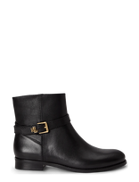 Lauren Ralph Lauren - Brooke Ii Calfskin Bootie - Aulinukai plokščiu kulnu - Juoda