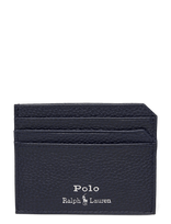 Polo Ralph Lauren - Pebble Leather-Card Case-Ccs-Sma - Kortelių dėklas - Tamsiai mėlyna