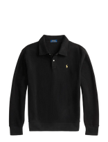 Polo Ralph Lauren - Brushed Fleece Polo-Collar Pullover - Megztinis - Juoda