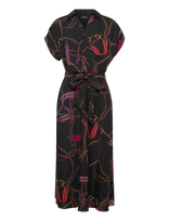 Lauren Ralph Lauren - Belting-Print Belted Crepe Dress - Marškininė suknelė - Juoda