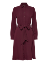 Lauren Ralph Lauren - Double-Faced Georgette Shirtdress - Iki kelių ir midi suknelės - Burgundiška splava