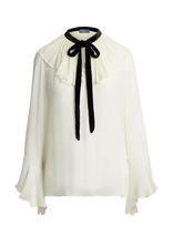 Polo Ralph Lauren - Crinkle Viscose Ggt-Wvn-Shirt - Marškinėliai ilgomis rankovėmis - Kreminė spalva
