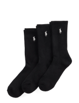 Polo Ralph Lauren - Cotton Blend-Sprt Crw 3Pk-Akl-3Pk - Įprastos kojinės - Juoda