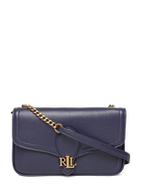 Lauren Ralph Lauren - Pebbled Leather Bradley Crossbody Wallet - Rankinė per petį - Tamsiai mėlyna