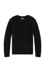 Polo Ralph Lauren - Wool-Alpaca Fisherman’s Sweater - Apvalios apykaklės megztinis - Juoda