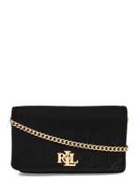 Lauren Ralph Lauren - Velvet Crossbody Turn-Lock Tech Case - Rankinė - Juoda