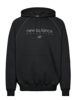 New Balance - Linear Graphic Fleece Hoodie - Sportinis džemperis su gobtuvu - Juoda