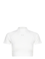 Under Armour - Heatgear Crop Mock Ss - Sportinė palaidinė trumpomis rankovėmis - Balta