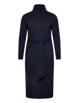 Lauren Women - Tie-Front Turtleneck Dress - Iki kelių ir midi suknelės - Tamsiai mėlyna