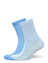 Organic Basics - Core Rib Contrast Socks 2-Pack - Įprastos kojinės - Mėlyna