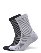Organic Basics - Core Rib Contrast Socks 2-Pack - Įprastos kojinės - Pilka