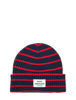 Mads Nørgaard - Yota Anju Stripe Beanie - Kepurė - Raudona