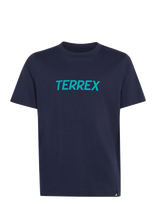 Adidas Terrex - K Mt Logo Tee - Marškinėliai trumpomis rankovėmis - Tamsiai mėlyna