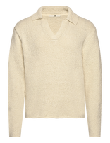 NEUW - Boucle Knit Rugby Poloecru - Polo marškinėliai ilgomis rankovėmis - Kreminė spalva
