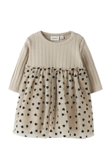 Name It - Nbfnea Ls Tulle Dress - Suknelė kūdikiui ilgomis rankovėmis - Smėlio