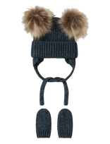 Name It - Nbnmora Knit Set - Kepurė - Tamsiai mėlyna