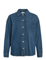 Vila - Vikiki L/S Denim Shirt Mbd - Džinsiniai marškiniai - Mėlyna