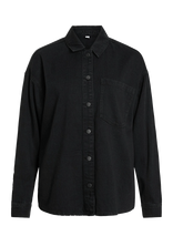 Vila - Vikiki L/S Denim Shirt Blk - Džinsiniai marškiniai - Juoda