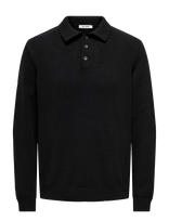 ONLY & SONS - Onshope Rlx  Ls Polo Knit Life - Marškinėliai ilgomis rankovėmis - Juoda