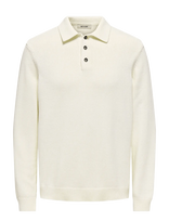 ONLY & SONS - Onshope Rlx  Ls Polo Knit Life - Marškinėliai ilgomis rankovėmis - Balta