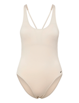 NIKE SWIM - Nike Essential Scoop Neck One Piece - Sportinis maudymosi kostiumėlis - Kreminė spalva