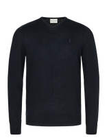 Bruun & Stengade - Bs Uranus Regular Fit Knitwear - Apvalios apykaklės megztinis - Tamsiai mėlyna