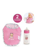 Corolle - Corolle Doll Accessories Bib + Baby Bottle - Lėlių aksesuarai - Rožinė