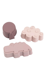 Done By Deer - Silicone Shapes 3 Pcs Happy Clouds Powder - Pietų dėžutė - Rožinė