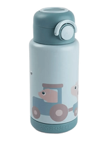 Done By Deer - Insulated Bottle Tiny Farm Blue 340 Ml - Maistui - Marga / raštuota
