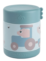 Done By Deer - Insulated Food Jar Tiny Farm Blue 300 Ml - Pietų dėžutė - Marga / raštuota