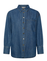FREE/QUENT - Shirt From Freequent In A Soft Denim Material. The Shirt Has A Simple Silhouette - Džinsiniai marškiniai - Mėlyna