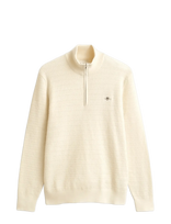 Gant - Mini Cable Half Zip - Megztinis su užtrauktuku - Kreminė spalva