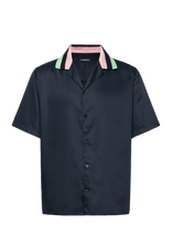 J. Lindeberg - Skala Ss Knit Collar Shirt - Marškiniai trumpomis rankovėmis - Tamsiai mėlyna