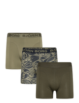 Björn Borg - Bamboo Cotton Blend Boxer 3P - Bokseriai - Chaki spalva