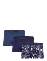 Björn Borg - Cotton Stretch Trunk 3P - Bokseriai - Mėlyna