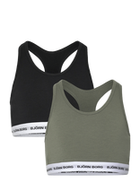 Björn Borg - Cotton Stretch Logo Soft Top 2P - Laisvalaikio marškinėliai - Chaki spalva